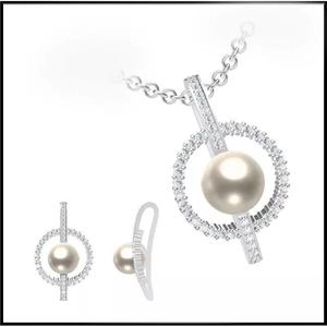 JCD Format Personalized diamond pearl pendant design