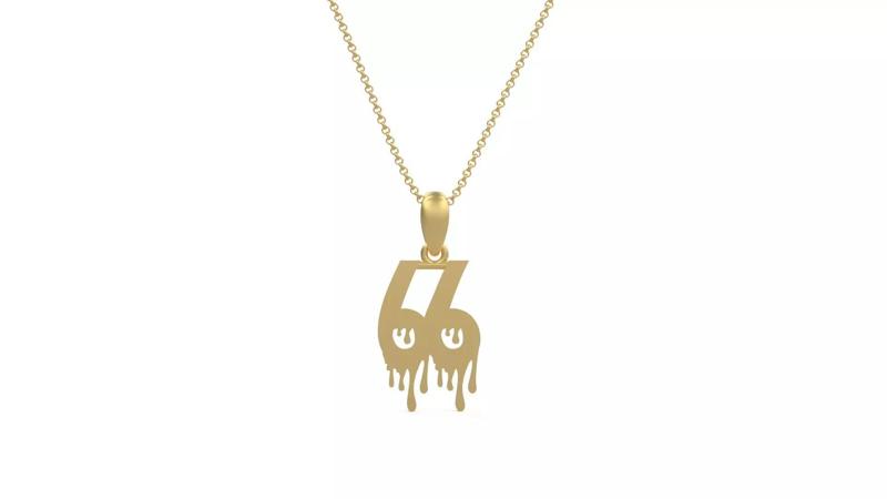 Model 1298 66 Bloody Terror Initial Number Pendant