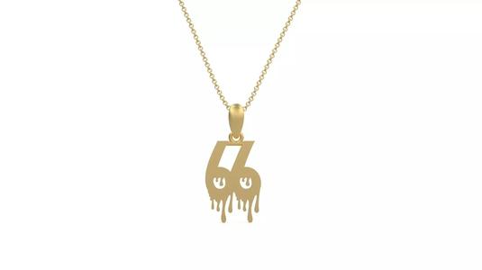 Model 1298 66 Bloody Terror Initial Number Pendant