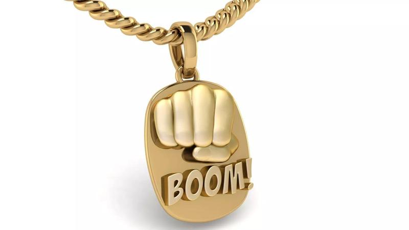 Gold Punch Boom Pendant