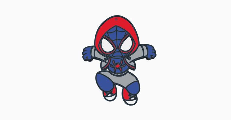 Miles Morales Spiderman keychain