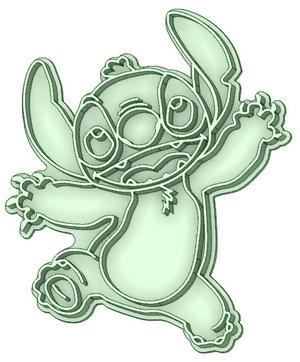 Stitch whole jumping 92mm cookie cutter