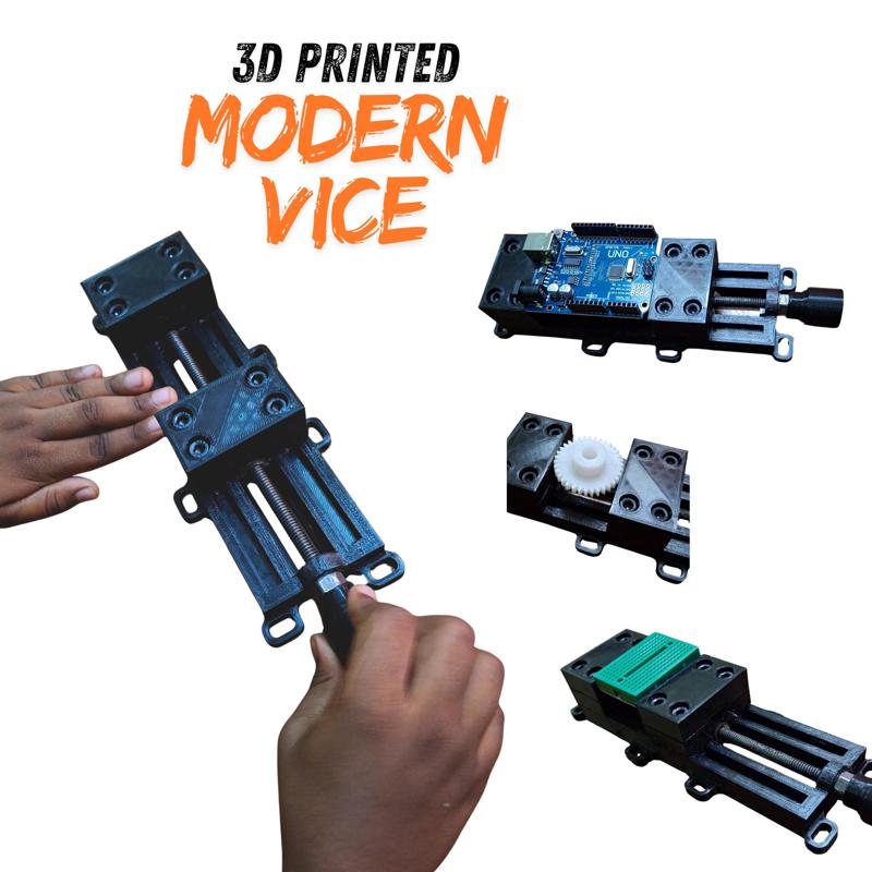 Modern 3D Printed Vice – 95mm Capacity | Universal Mount | Heavy-Duty Functional Design