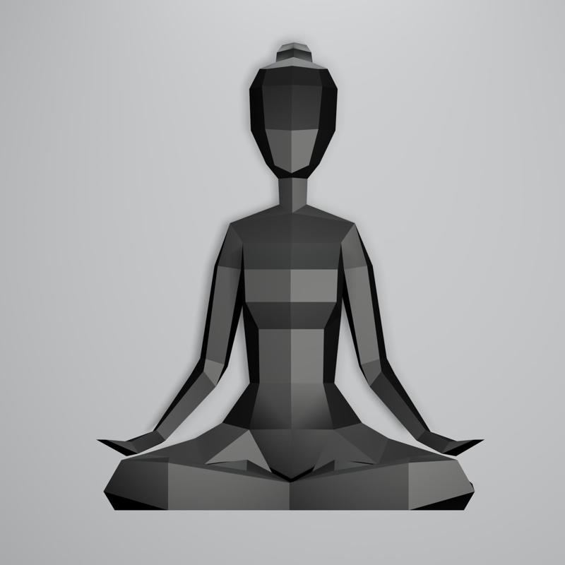 Low Poly Yoga Girl, Девочка Йог Лоу Поли