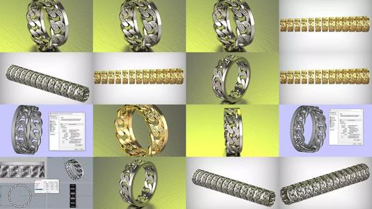 Ring in the form of a cuban chain 3D Model Collection