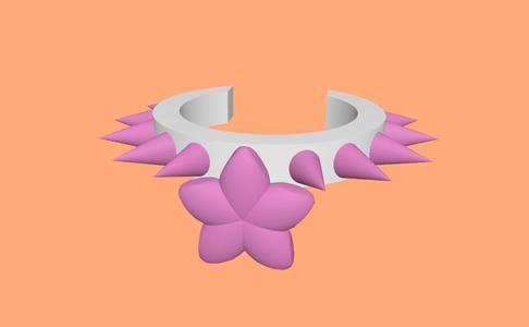 Necklace 3 Spikes - Flower 1.2 / for LPS Petshop Littlest Pet Shop