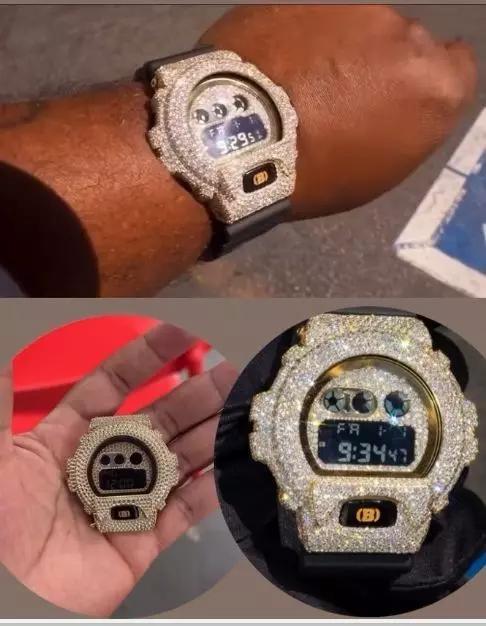 Custom G Shock DW 6900 Watch Diamond Case - Watch Jewelry