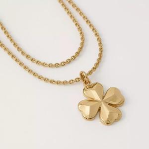 Golden Clover Charm Necklace Timeless  Luck Jewelry