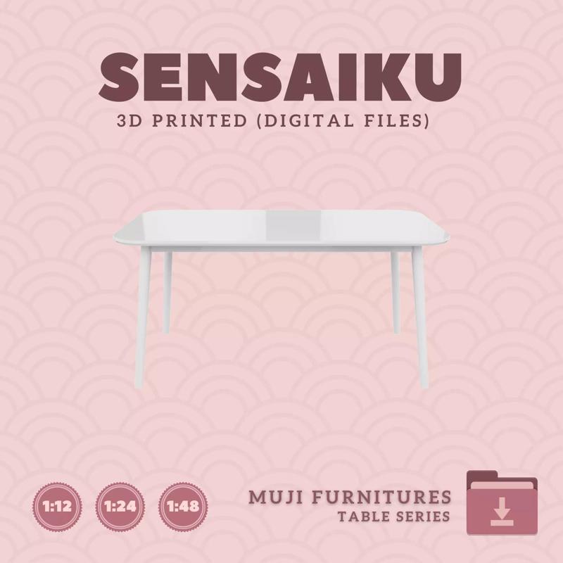 02 Muji Table with Round Legs for Dollhouse Muji 3D Print