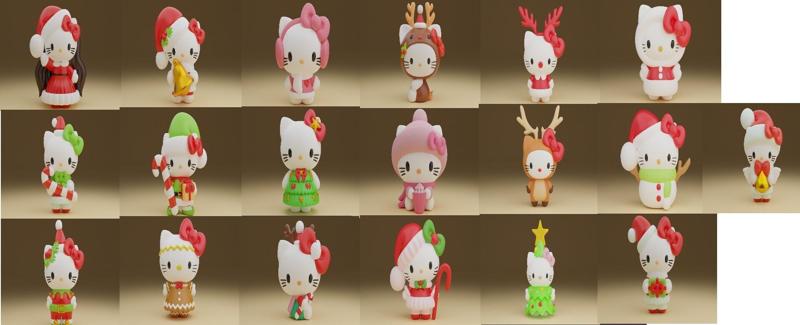 A package of 19 pieces of Christmas Hello Kitty