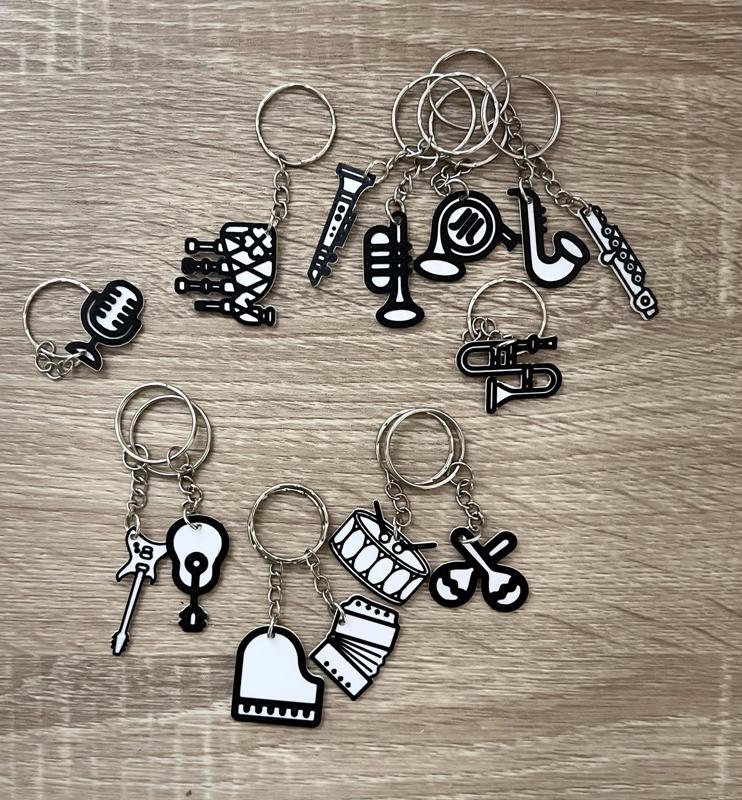 Pack 14 Music Instrument Keychains