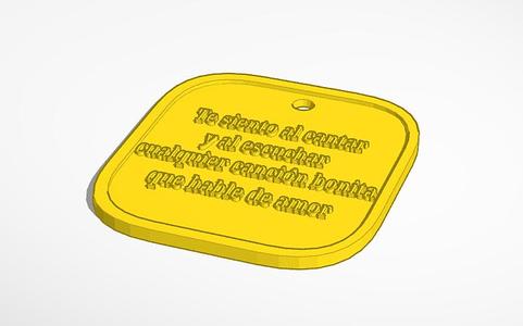 Key ring with a love phrase