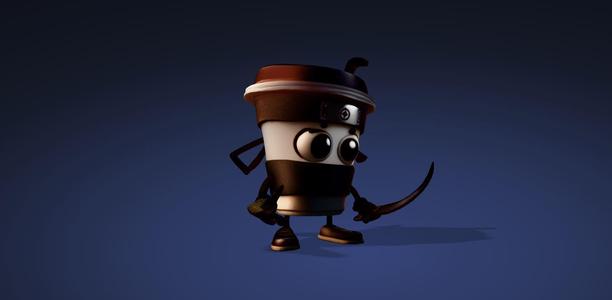 Cute Cappuccino Assassin: 3D Print Ready Character 3D Model (fbx blend dae obj)