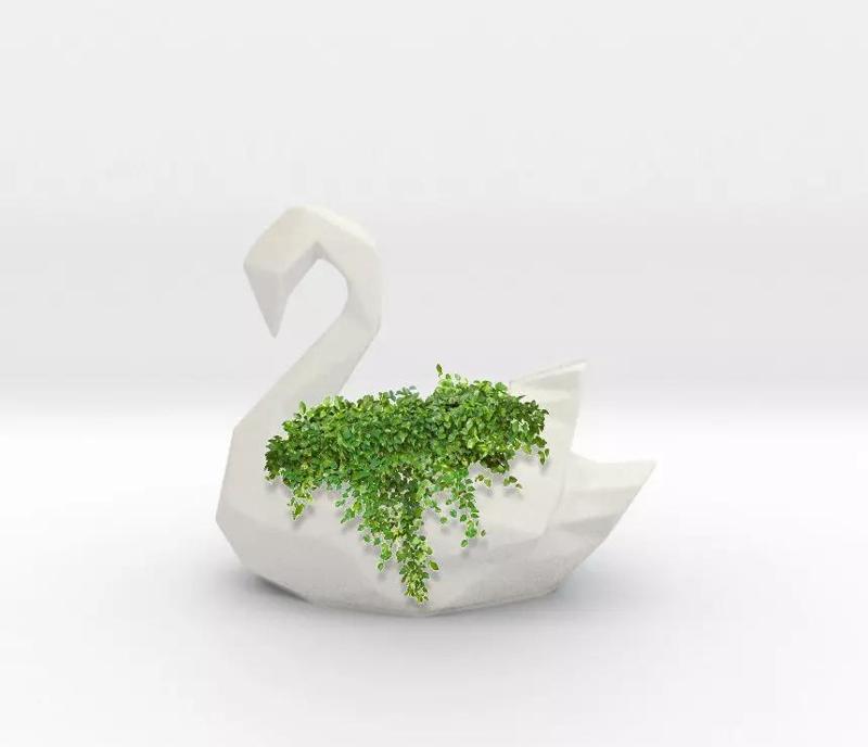 Low Poly Swan Planter