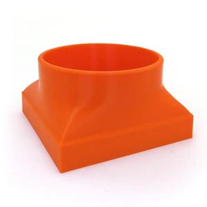 Round-to-Rectangular Tube Adapter ⌀80 mm to 80×80 mm - Customizable