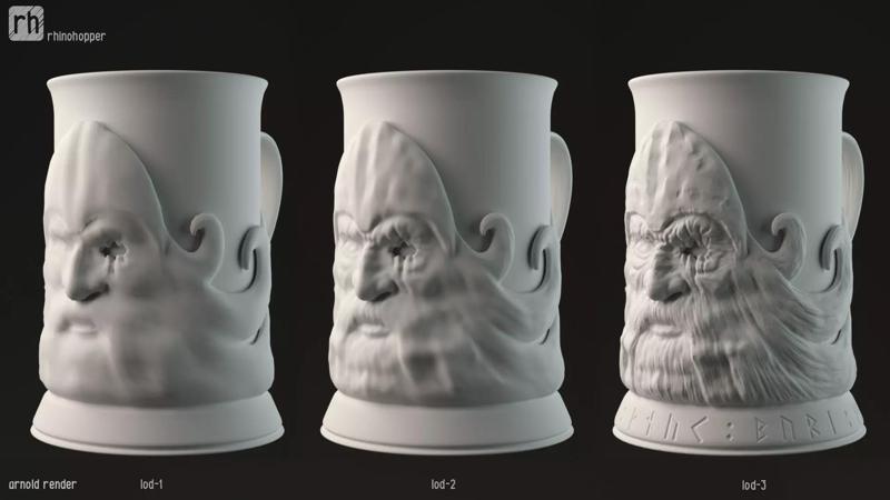 Odin shaped silver cup holder 3D printable