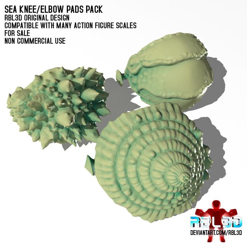 Sea Knee/Elbow Pads pack 1 (Motu Compatible)