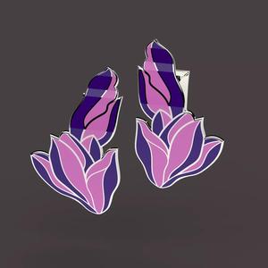 Magnolia enamel earings