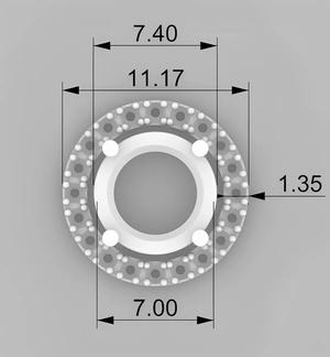 Luxury Stud Earring 3D Print Model  Gemstone Setting Design