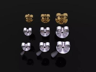 HEART SHAPE EARRING BACK SET MIX SIZE