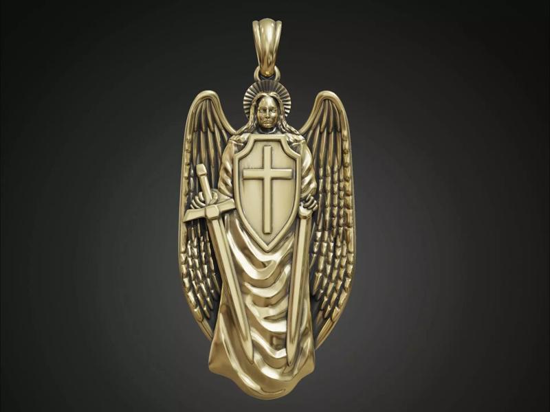 Guardian Angel Pendant Amulet with a Sword