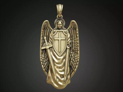 Guardian Angel Pendant Amulet with a Sword