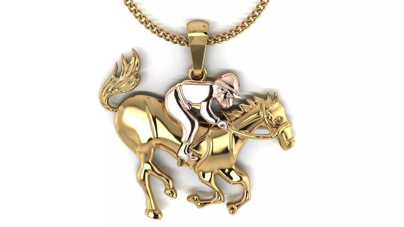 Horse Raider Pendant STL 3D Model Jewelry Design