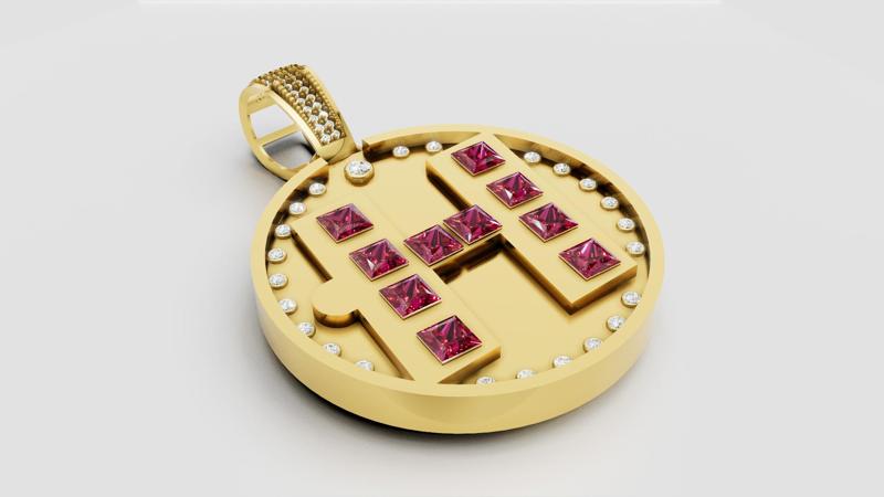 gold initial pendant  3D printable model