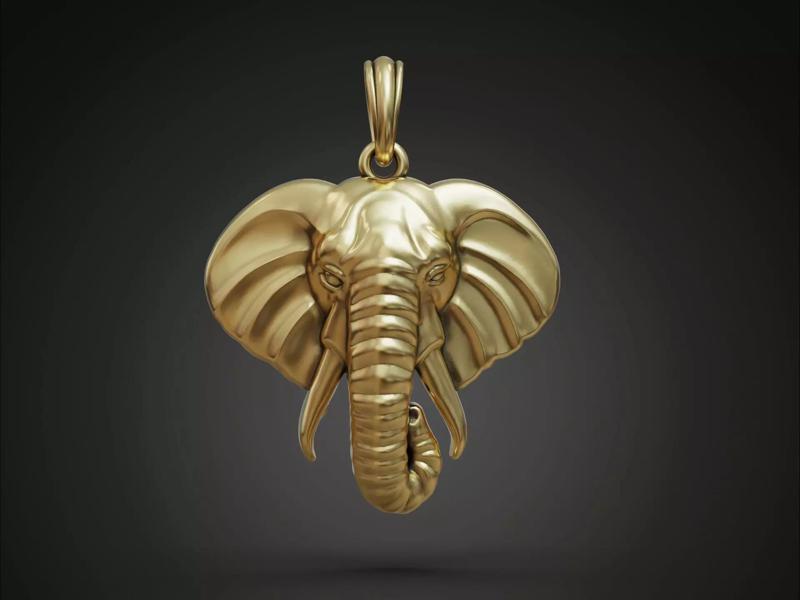Elephant Pendant Head for Cord or Chain for Women and Men