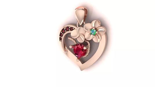 Heart-shaped Pendant Jewelry model - Blooming Heart for Her