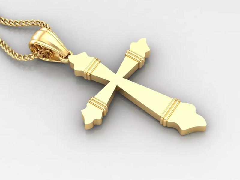 Light Gold 18K Cross Pendant 2CP074