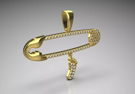 Safety pin pendant  jp0003