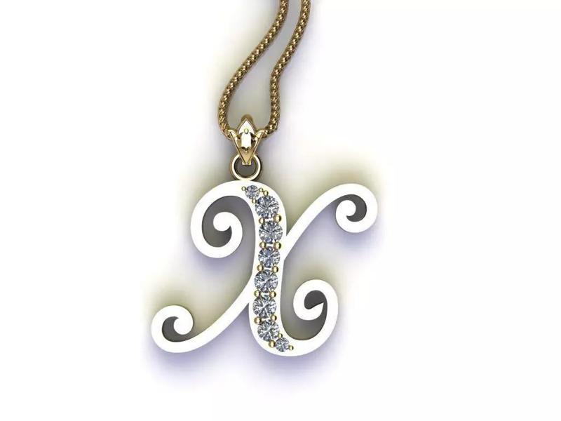 Fancy Font Style Pendant X