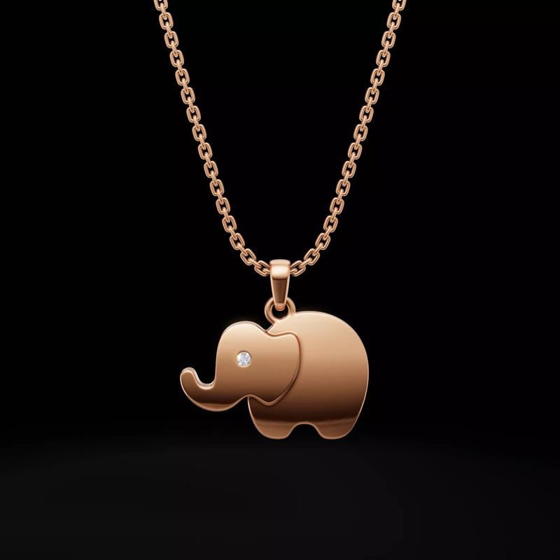 Elephant Pendant Jewelry 3D Model
