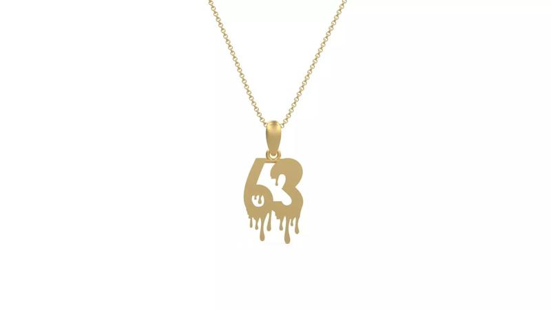 Model 1296 63 Bloody Terror Initial Number Pendant