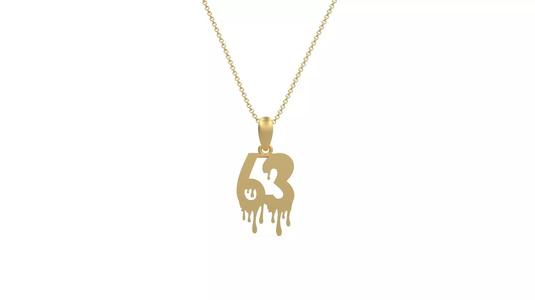 Model 1296 63 Bloody Terror Initial Number Pendant