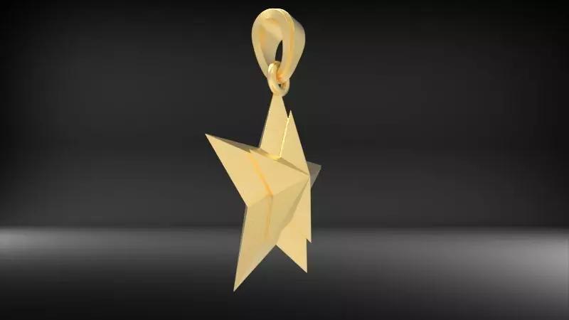 Double Crispy 5 Five Star Pendant Necklace Charm Jewelry