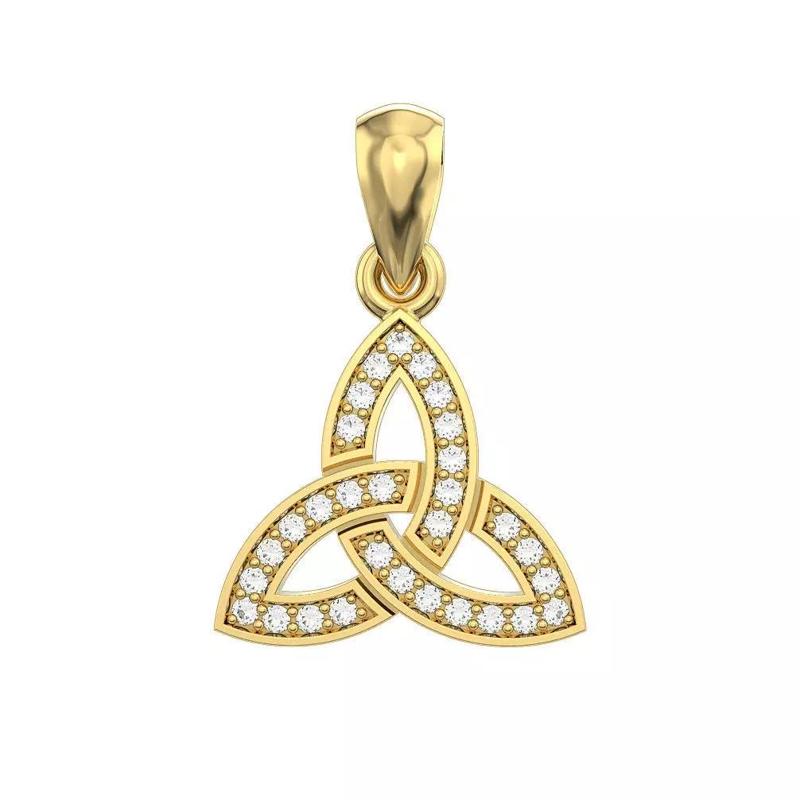 N153 Trinity knot pendant with gems