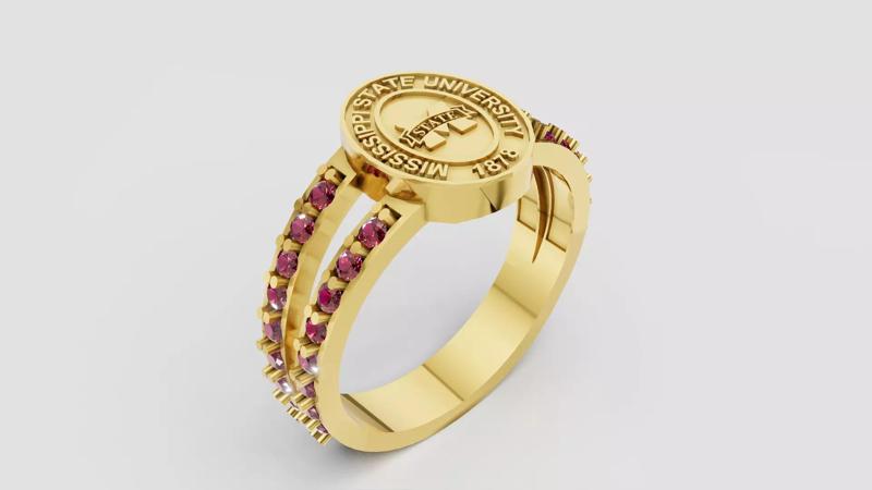 university graduation ring 3D printable model