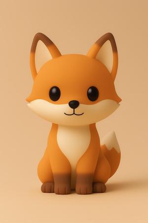 Cute Sitting Fox Figurine