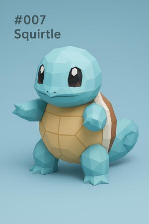 #007 Squirtle – Low Poly Pokémon
