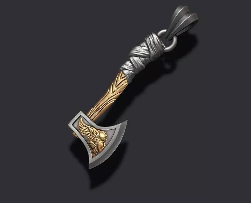 Valkyrie viking axe pendant