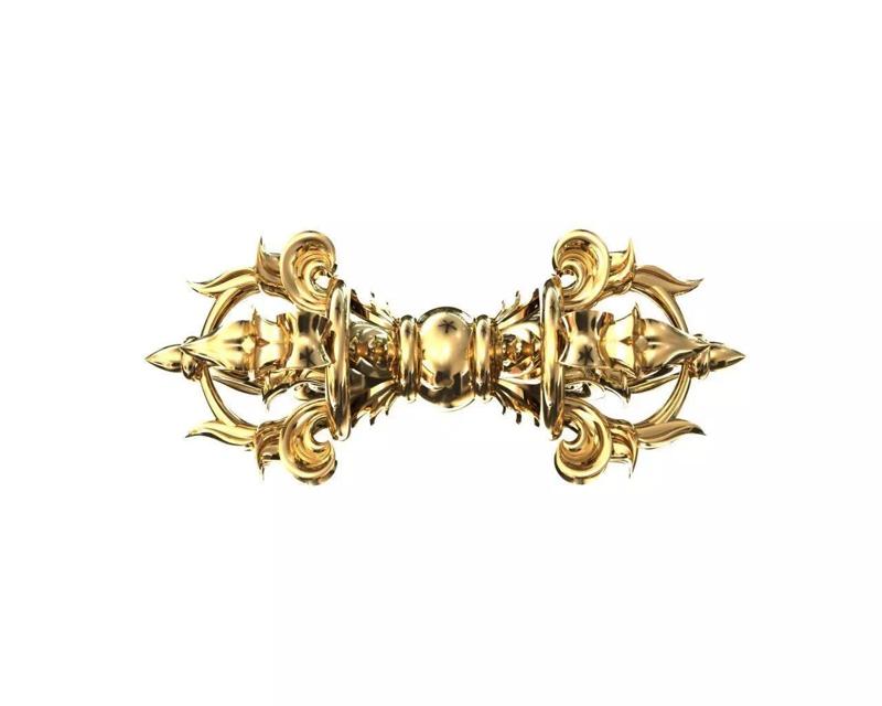 VAJRA ornate gold door knob