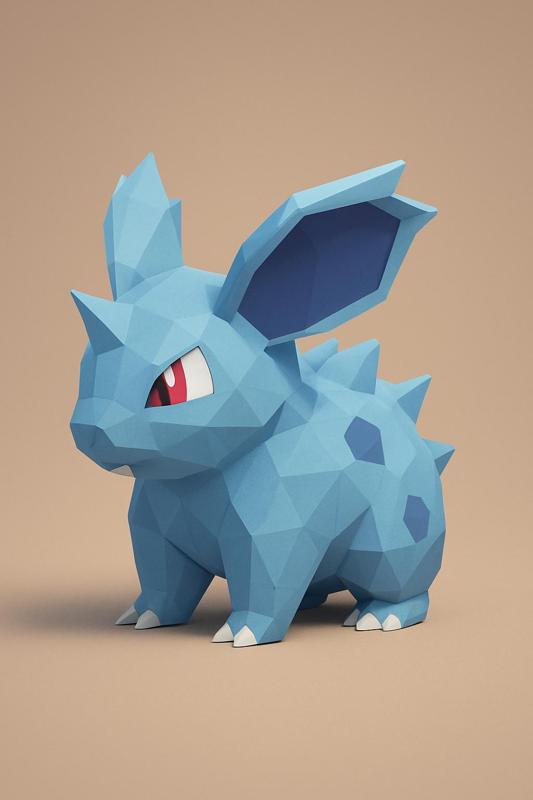 #032 Nidoran – Low Poly Pokémon