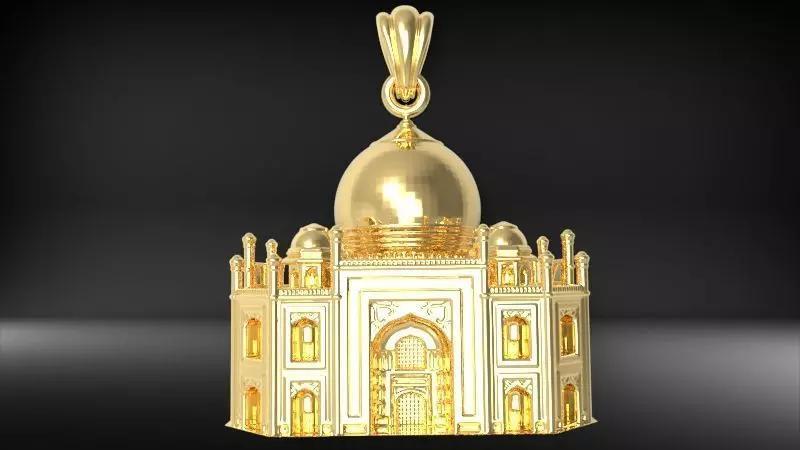 The Taj Mahal Gold Pendant