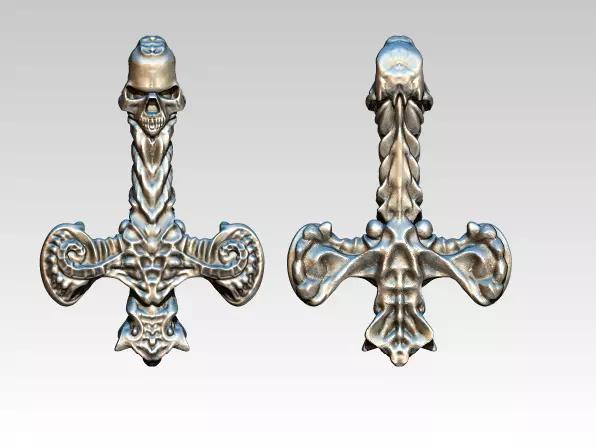 THOR Hummer Pendant with Odins Horn 3d bionic biomechanic