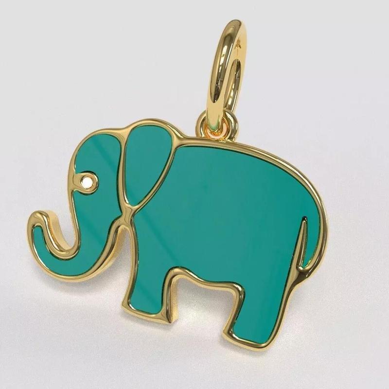 The Enamel Elephant Charm
