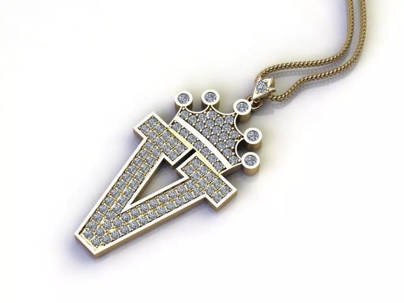 V Letter Pendant