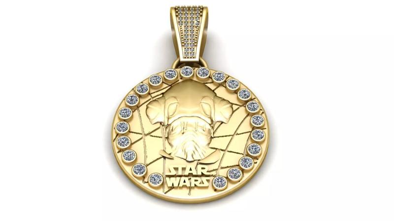 STAR WARS COIN PENDANT 3D PRINTABLE MODEL