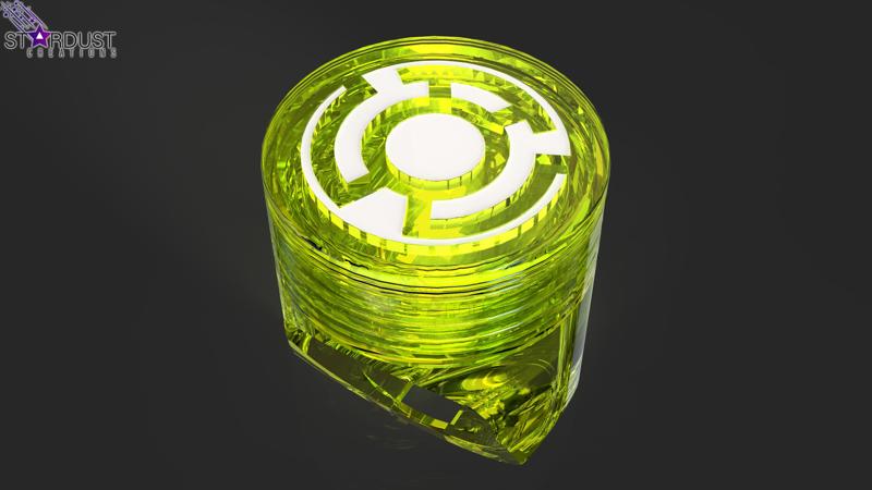 Yellow Lantern Ring Sinestro corps with LED light